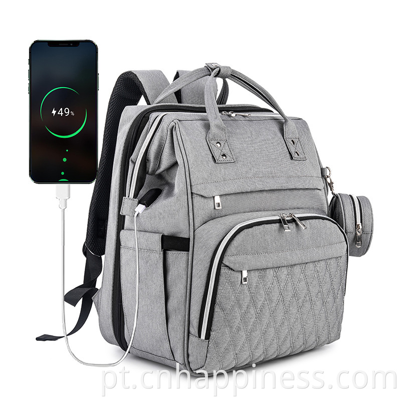 Tendências personalizadas 3 em 1 Viagem Unissex Nappy Backpack Frelaper Bag com estação de mudança
